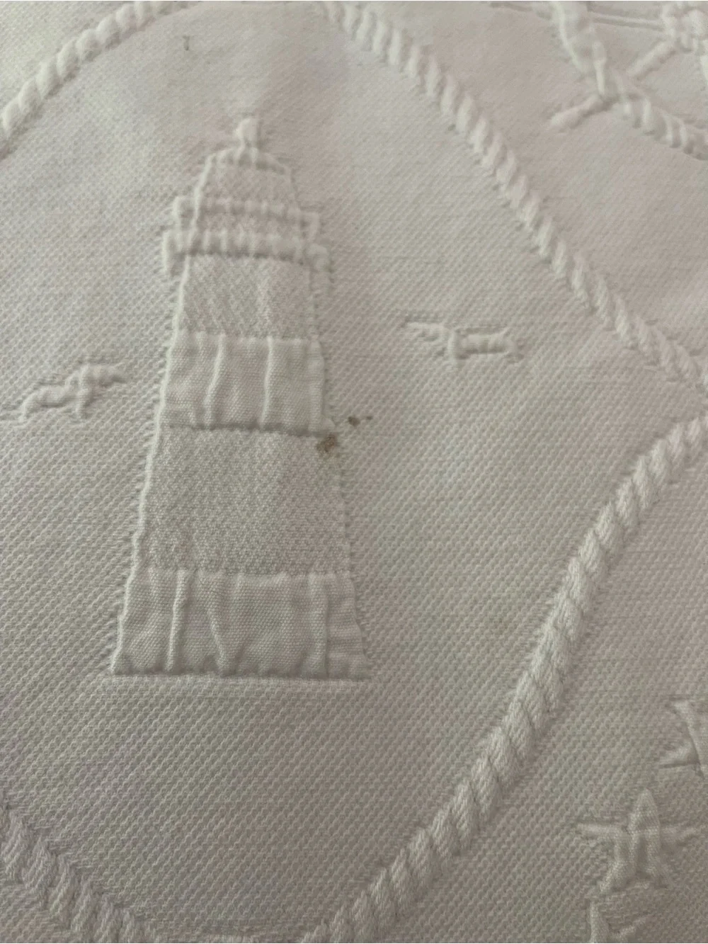 Vintage Ralph King Lauren White Nautical 80s- 90s Cotton Matelasse’ Coverlet